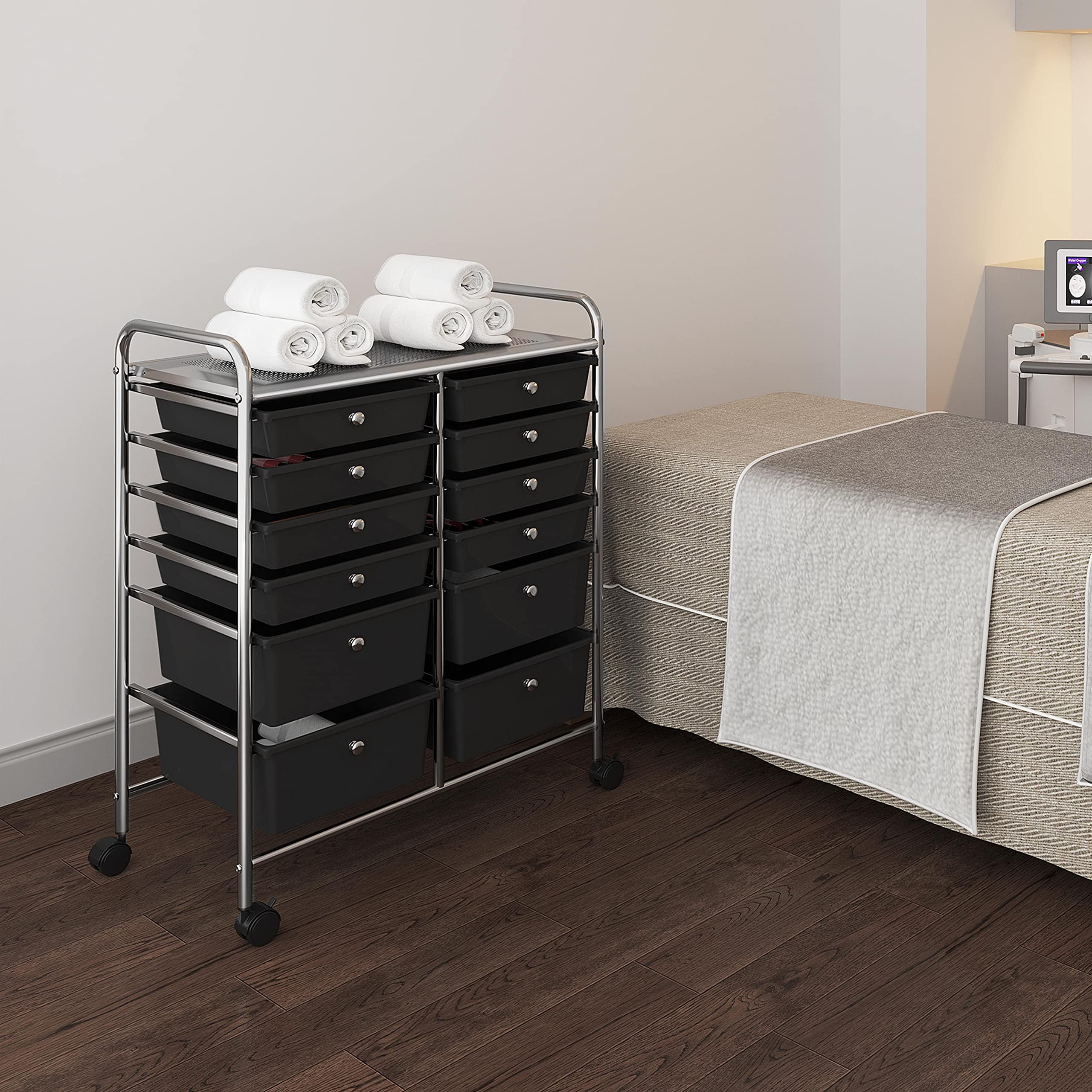 Yaheetech 12-Drawer Rolling Cart - Mobile Storage Organizer for Home & Office