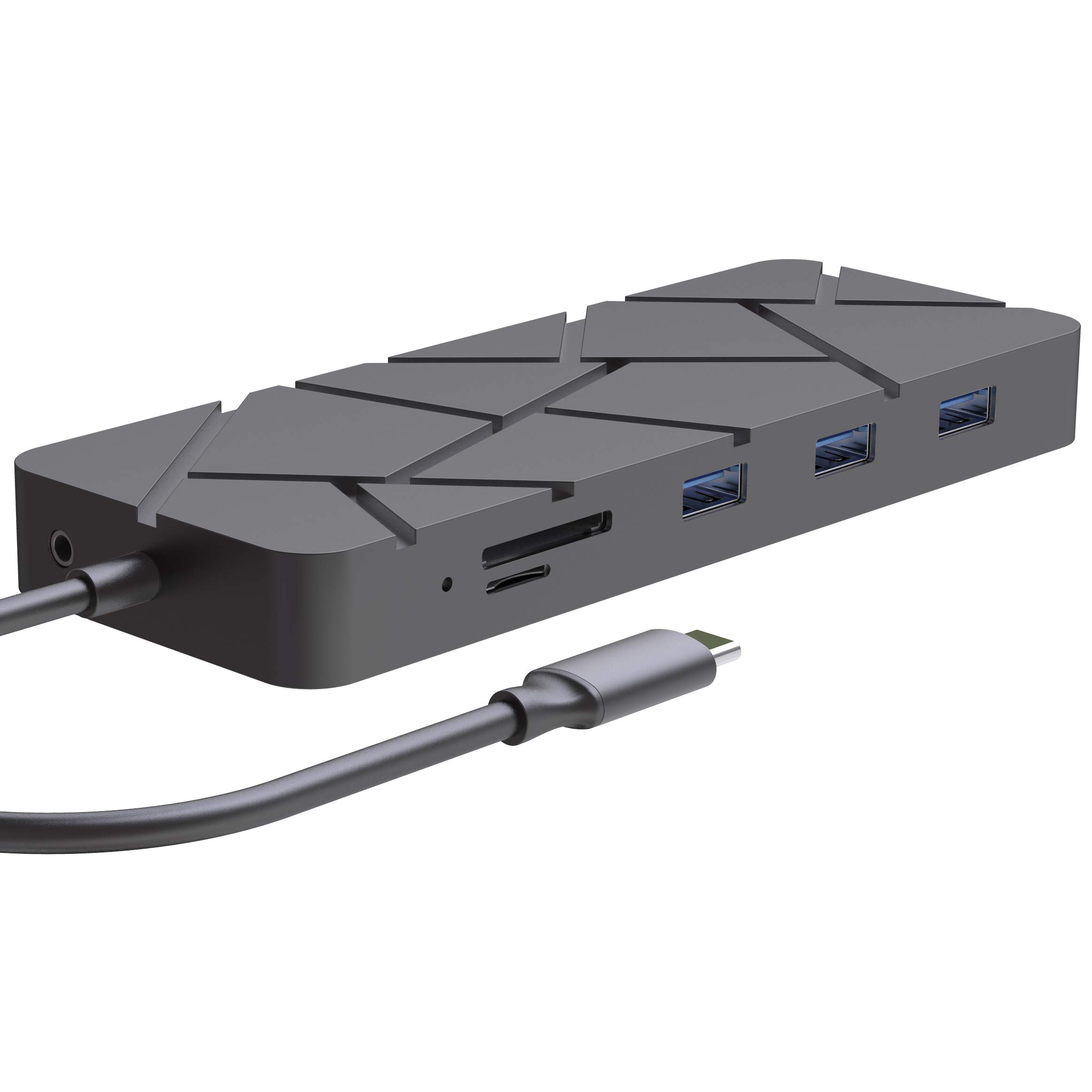 13-in-1 USB C Docking Station with Power Delivery | 4K HDMI/DP/VGA | Gigabit Ethernet | 4 USB 3.0 Ports | SD/TF Card Readers | Compatible with MacBook, Dell, HP & Windows Laptops | Perfect for Home Office & Remote Work Setup - Space Gray