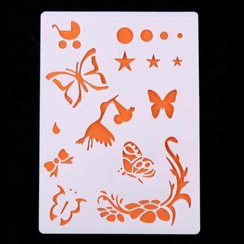 Baby, Stork & Butterfly Shaped Stencils for Nursery Decor, Scrapbooking & DIY Crafts