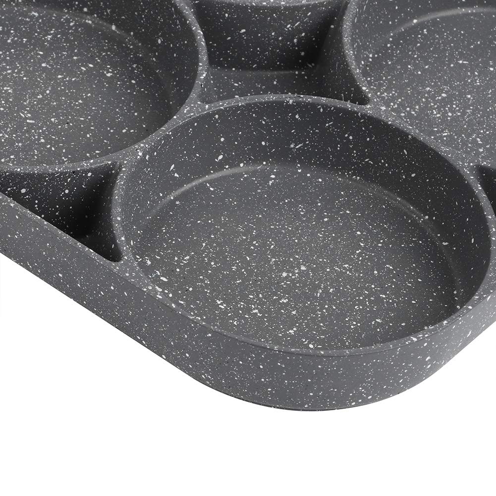 Nonstick 4-Hole Pancake Pan - Universal Aluminum Egg Frying Pan for Pancakes, Omelettes, Burgers & Crepes - Perfect for Breakfast, Brunch & Family Cooking