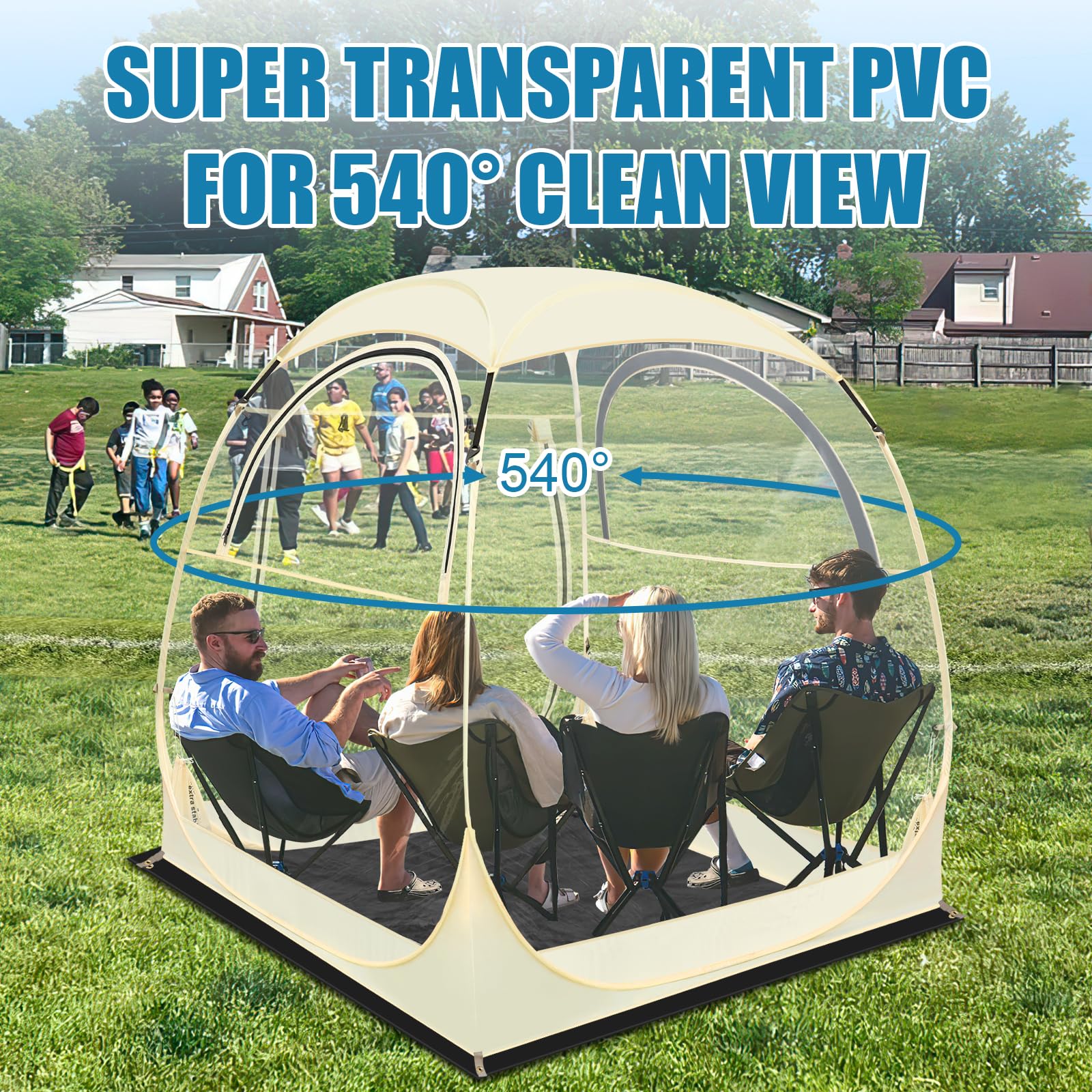 Eapele Instant Pop-Up Sports Tent - 1-6 Person Portable Shelter for Camping, Fishing, Hiking & Outdoor Events - Waterproof Rain Protection for Picnics, Beach Days & Sports Games