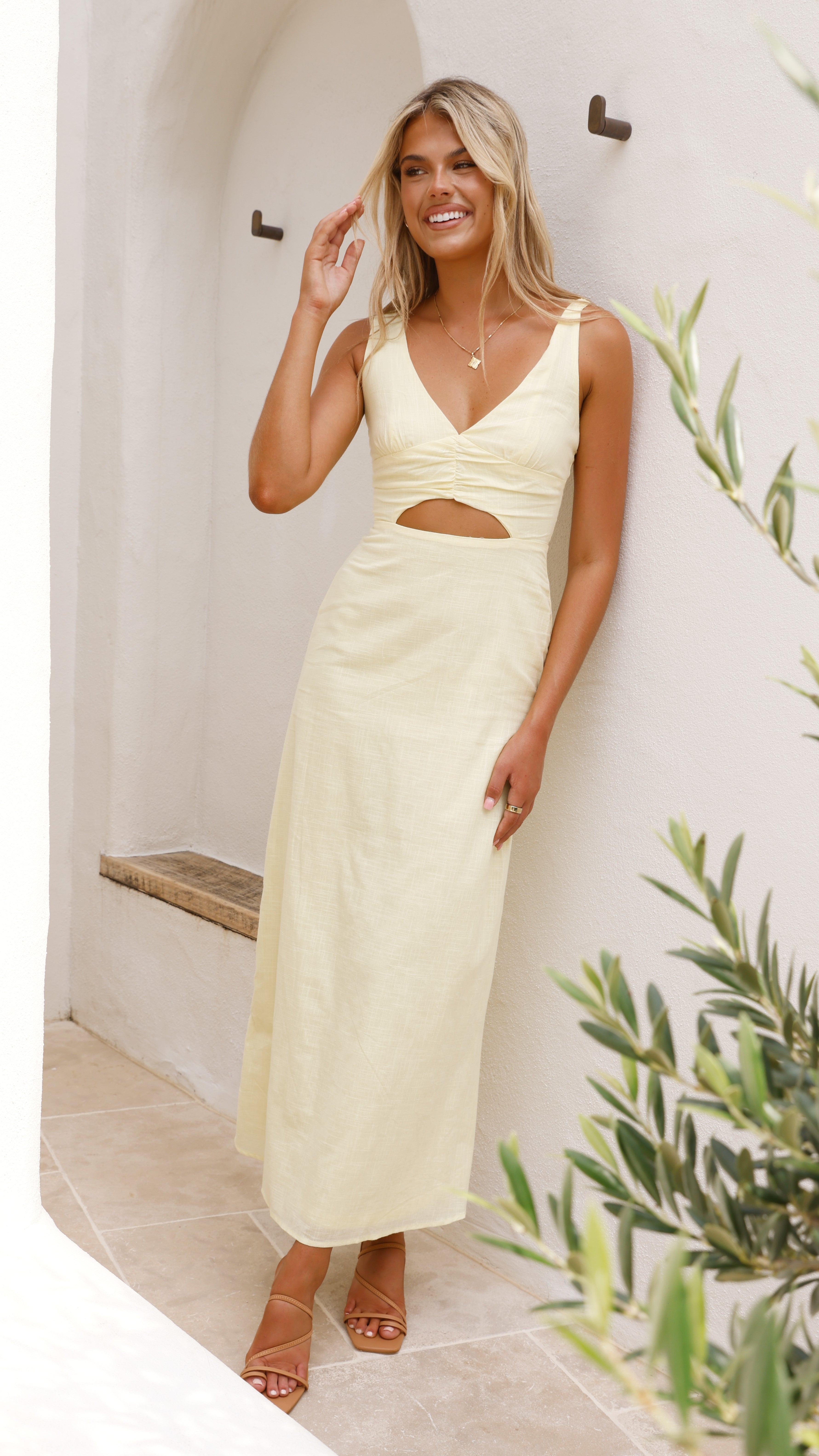 Mahalia Maxi Dress - Soft Yellow Flowy Summer Dress for Women | Beach Wedding, Vacation & Boho Outfit