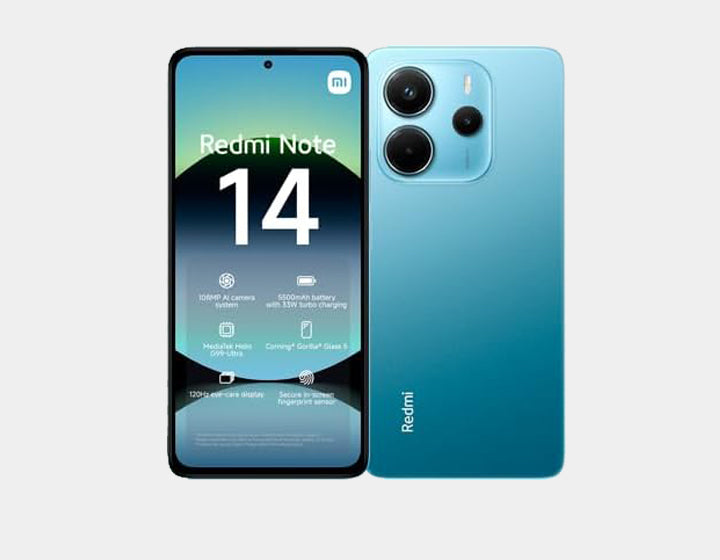 Xiaomi Redmi Note 14 4G Smartphone - 256GB ROM 8GB RAM Dual SIM GSM Unlocked (Ocean Blue) for Streaming, Gaming & Productivity