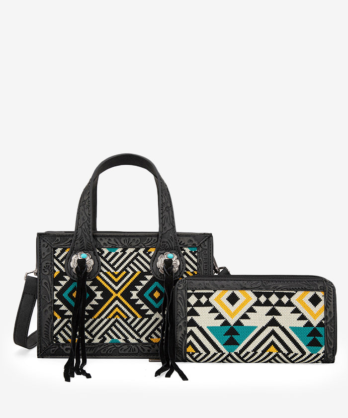 Montana West Southwestern Crossbody Bag Set for Women - Stylish Leather Purse with Adjustable Strap, Perfect for Travel, Shopping & Daily Use