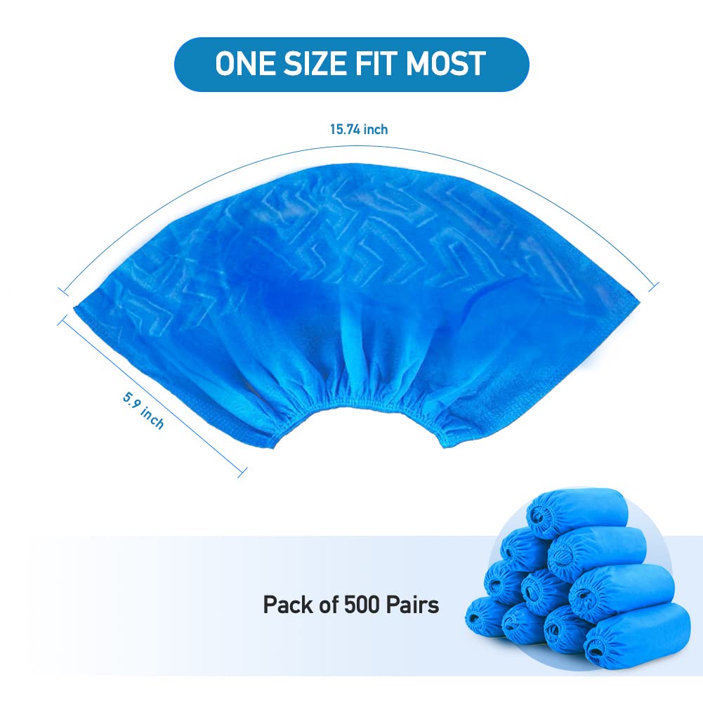 **SunLife Disposable Shoe Covers - 1000 Pack (500 Pairs) | Waterproof, Dustproof & Hygienic | Indoor & Outdoor Use | Durable Protection for Construction, Workplace & Home | Perfect for Hospitals, Clean Rooms & DIY Projects**