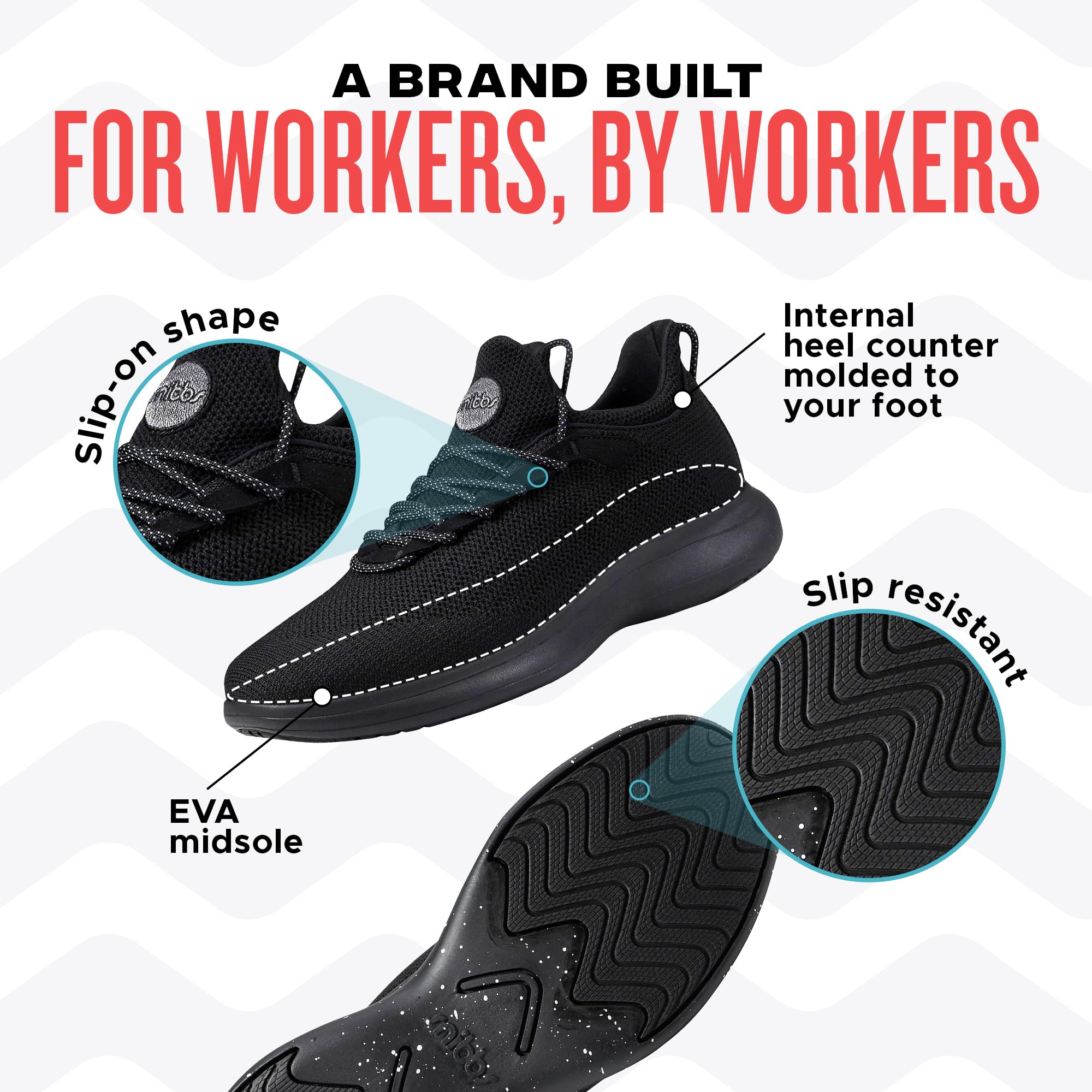 Non-Slip Work Shoes for Men & Women - Slip-Resistant Comfortable Shoes for Restaurant, Kitchen, Hospital & Daily Wear - Orbit Anti-Skid Walking Shoes