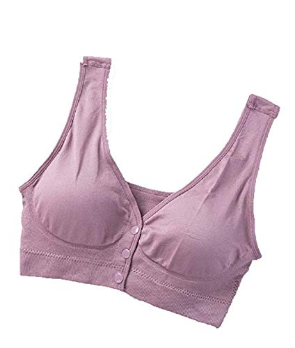 3 Pack Women's Front Close Sports Bras - Seamless Light Support Sleep Underwear for Yoga, Workout & Lounge - Easy On/Off Comfort Bras for Active Women