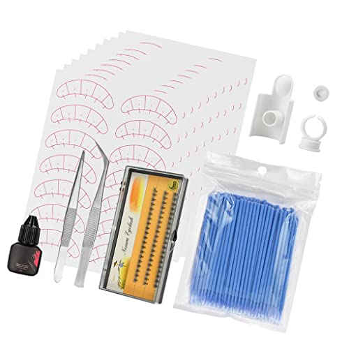 Professional Eyelash Extension Training Kit for Beginners - Lash Grafting Practice Set with Blue Lashes | Perfect for Salon Training & DIY Lash Practice at Home
