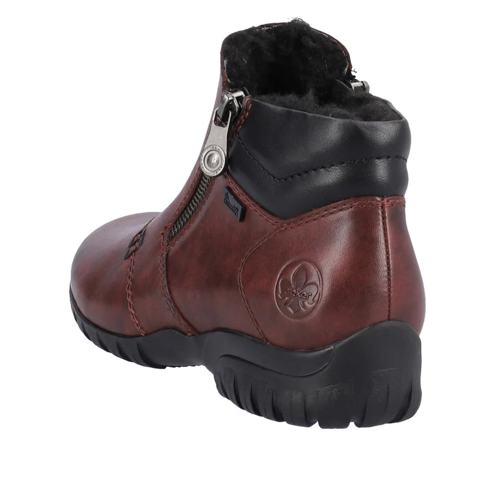 Rieker L4655 Women's Comfortable Loafers in Wine Red - Perfect for Office, Casual Wear & Travel