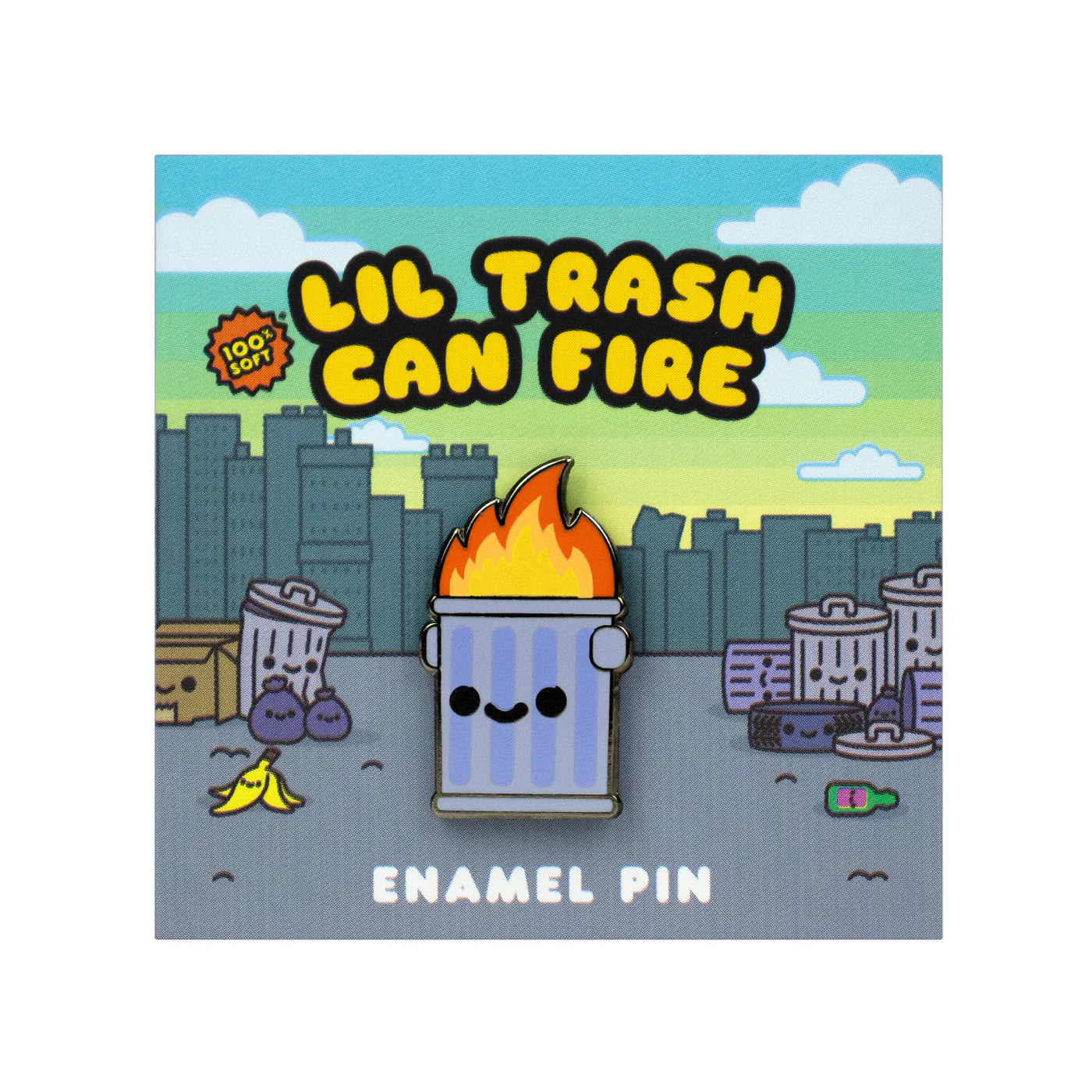 100% Soft Enamel Pins - Cute Mini Trash Can Fire Design for Backpacks, Jackets & Accessories | Perfect for Gifts, Collectors & DIY Crafts