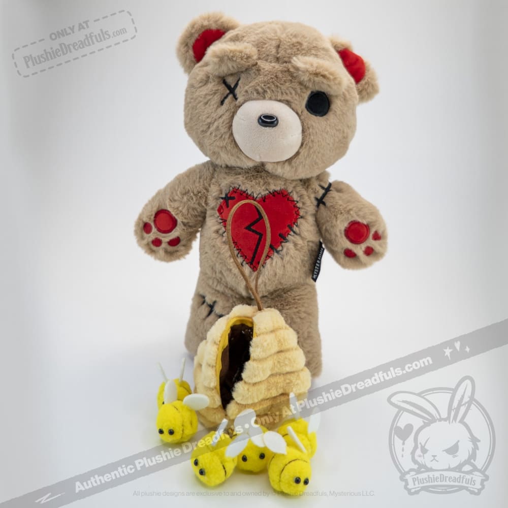 Plushie Dreadfuls Love Bear - Soft Stuffed Animal Toy for Kids, Cute Teddy Gift for Valentine's Day, Birthday & Christmas - Perfect for Cuddling, Decor & Emotional Support
