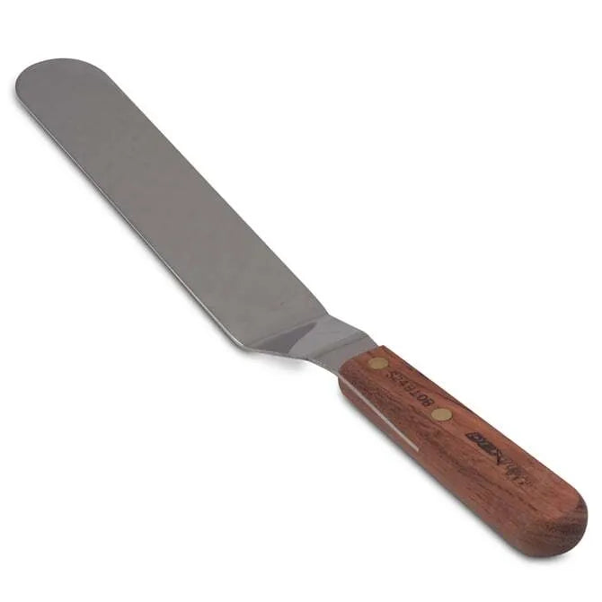 Premium Stainless Steel Offset Spatula - 8 Inch Baking and Cooking Utensil for Cake Decorating, Icing, Frosting, and Serving - Perfect for Home Bakers and Professional Chefs