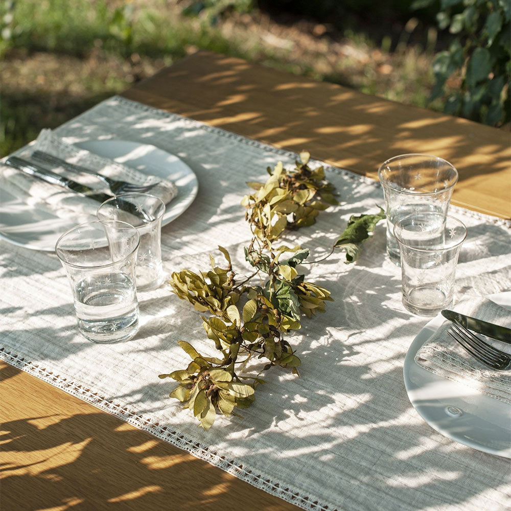 Premium Cotton & Linen Table Throw - Soft & Durable Table Runner for Dining Room Decor, Wedding, Party & Home Decoration - Elegant Table Cover for Everyday Use & Special Occasions