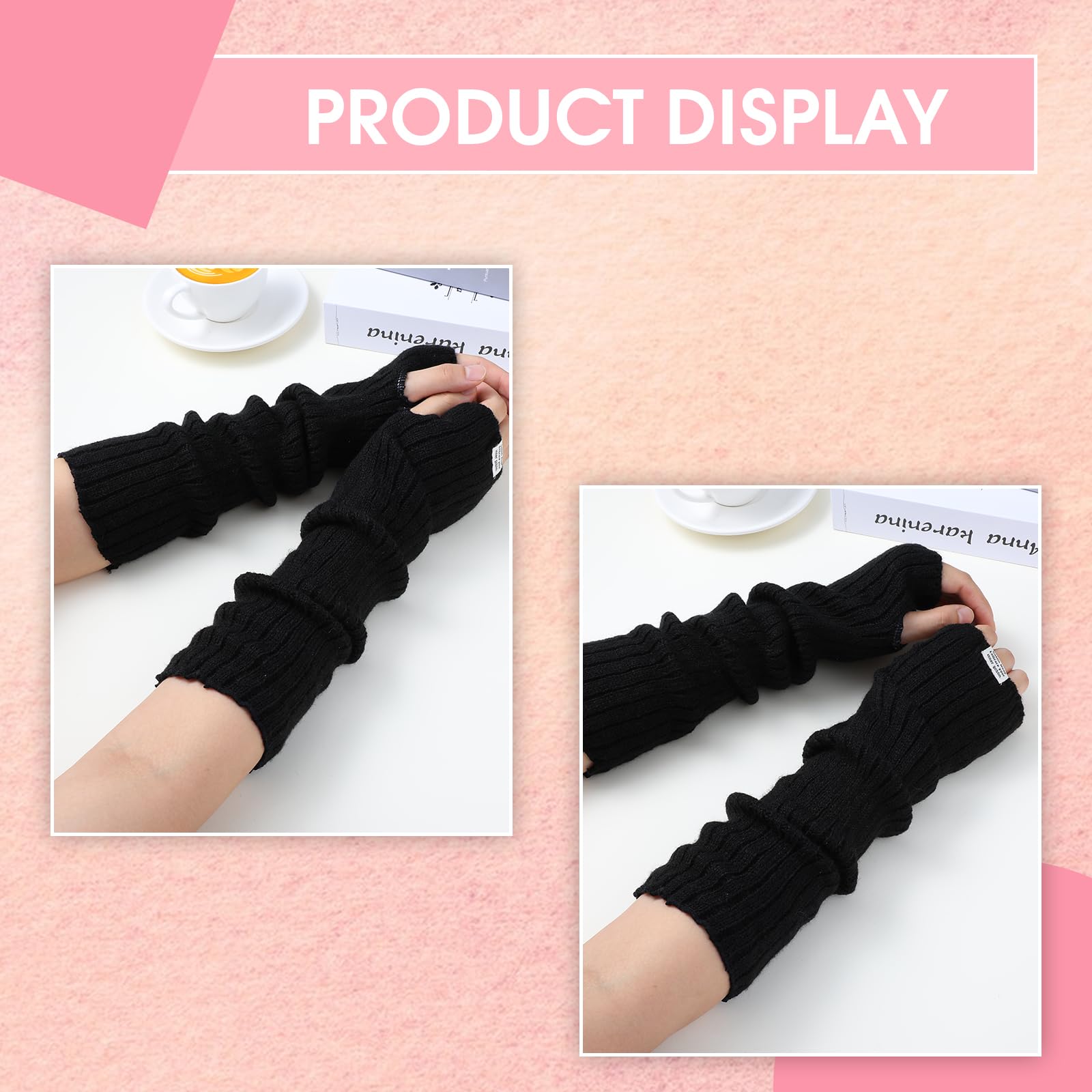 Y2K Cool Girls Fingerless Arm Warmers - Long Sleeve Knitted Harajuku Style Arm Covers for Women | Perfect for Winter Fashion, Cosplay, and Streetwear Outfits