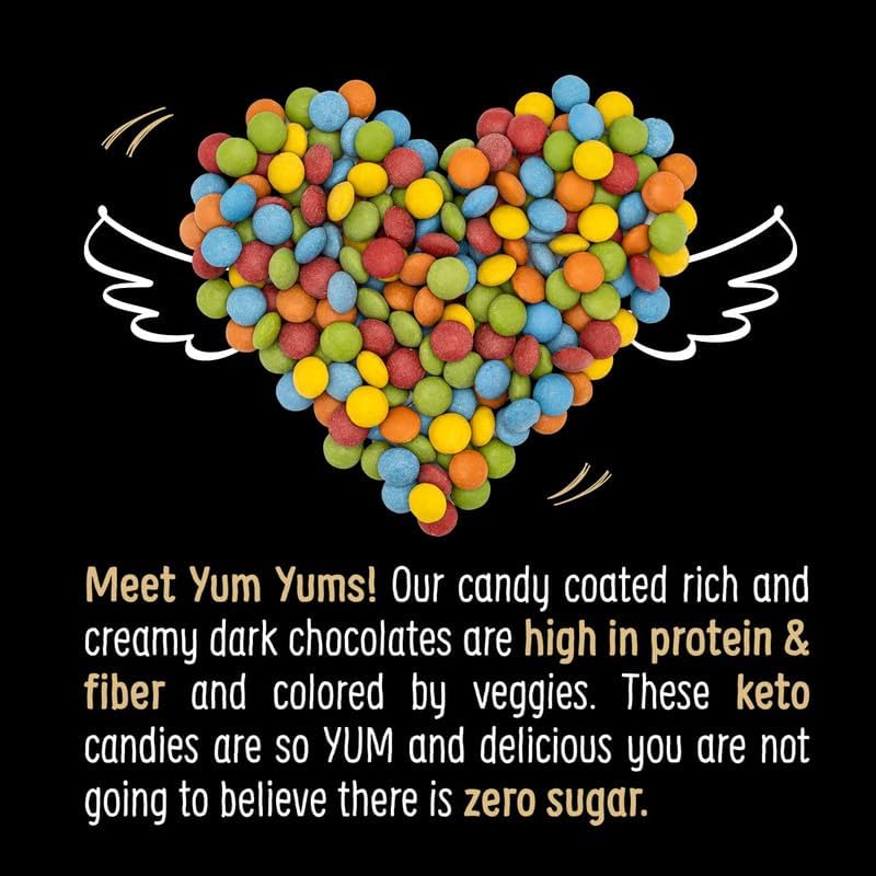 Max Sweets Sugar Free Dark Chocolate YumYums - Keto, Gluten Free, Vegan Candy for Diabetic & Low Carb Diets - Delicious Chocolate Coated Treats (3 Pack) - Perfect for Snacking, Gifts & Healthy Desserts