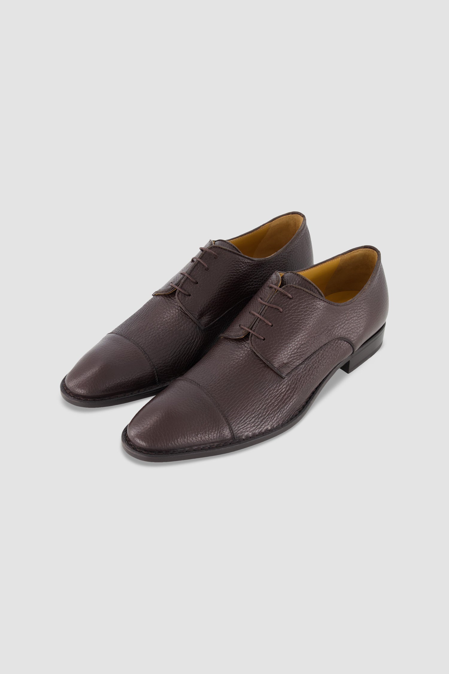 Testoni Cigar Antique Deer Vallebona Derby Shoes - Premium Leather Dress Shoes for Men - Perfect for Business, Formal Events & Weddings