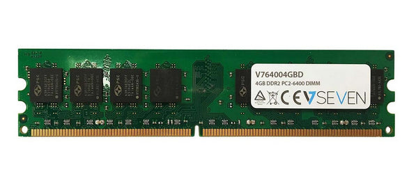 V7 RAM Module 4GB DDR2 SDRAM 800MHz (PC2-6400) Unbuffered CL5 240-Pin DIMM - Upgrade Memory for Desktop Computers, Servers & Workstations