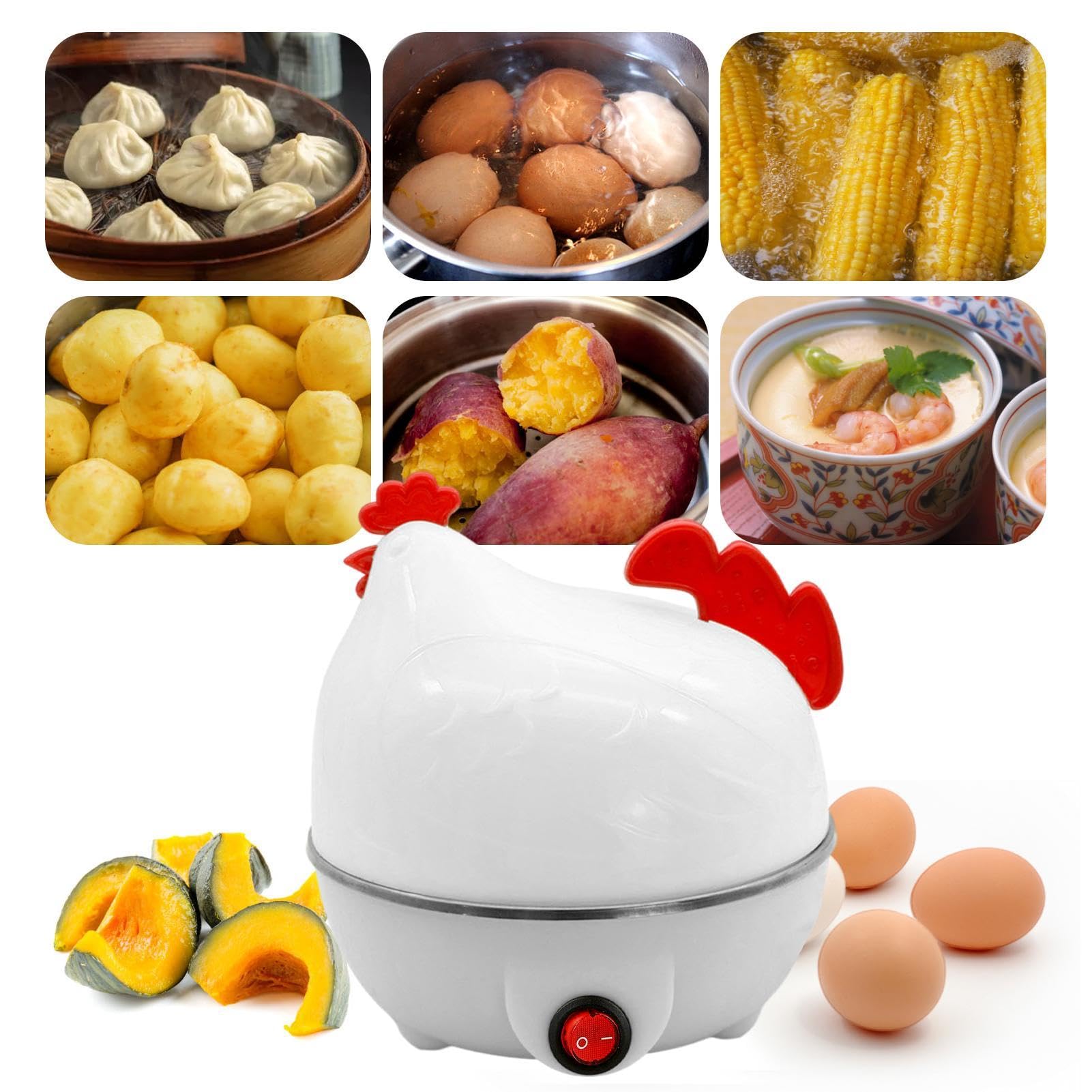 Electric Egg Boiler & Steamer - Automatic Shut Off, 7 Egg Capacity for Perfect Hard & Soft Boiled Eggs - Ideal for Breakfast, Meal Prep & Healthy Cooking