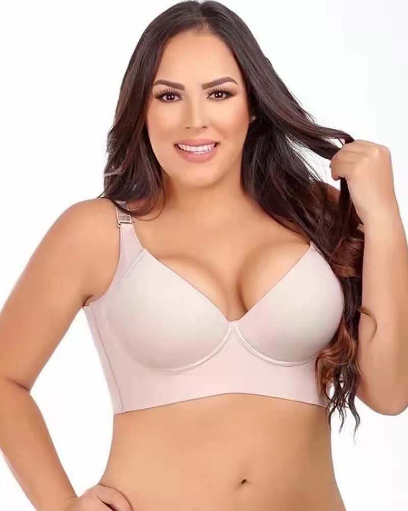Rosyclo Full Back Coverage Push Up Bras for Women - Seamless Shapewear with Deep Cup & Back Fat Control - Perfect for Sports, Workout & Everyday Wear