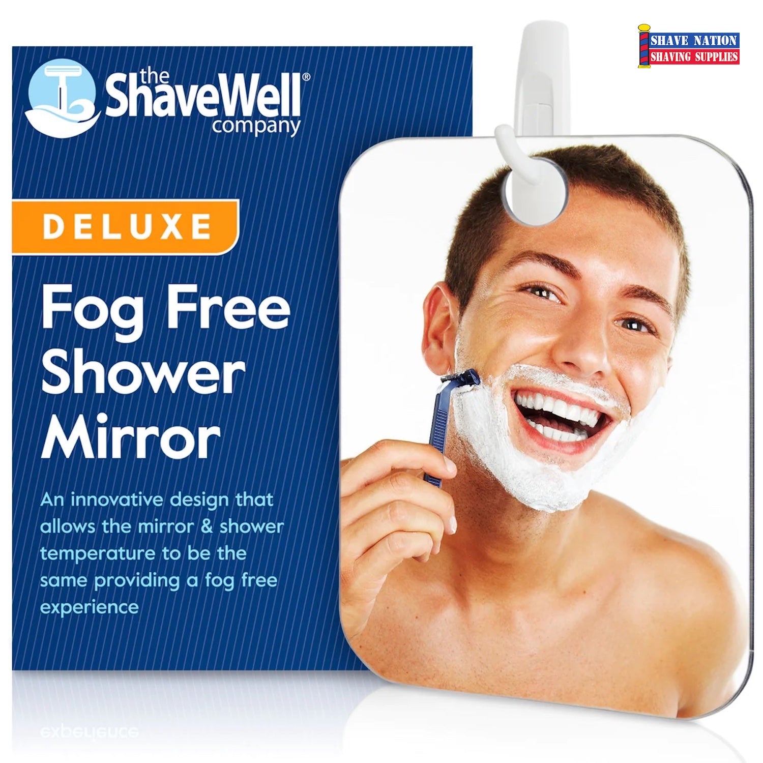 Shave Well DELUXE Fog Free Shower Mirror - Anti-Fog Bathroom Mirror for Shaving & Grooming - Perfect for Travel & Home Use