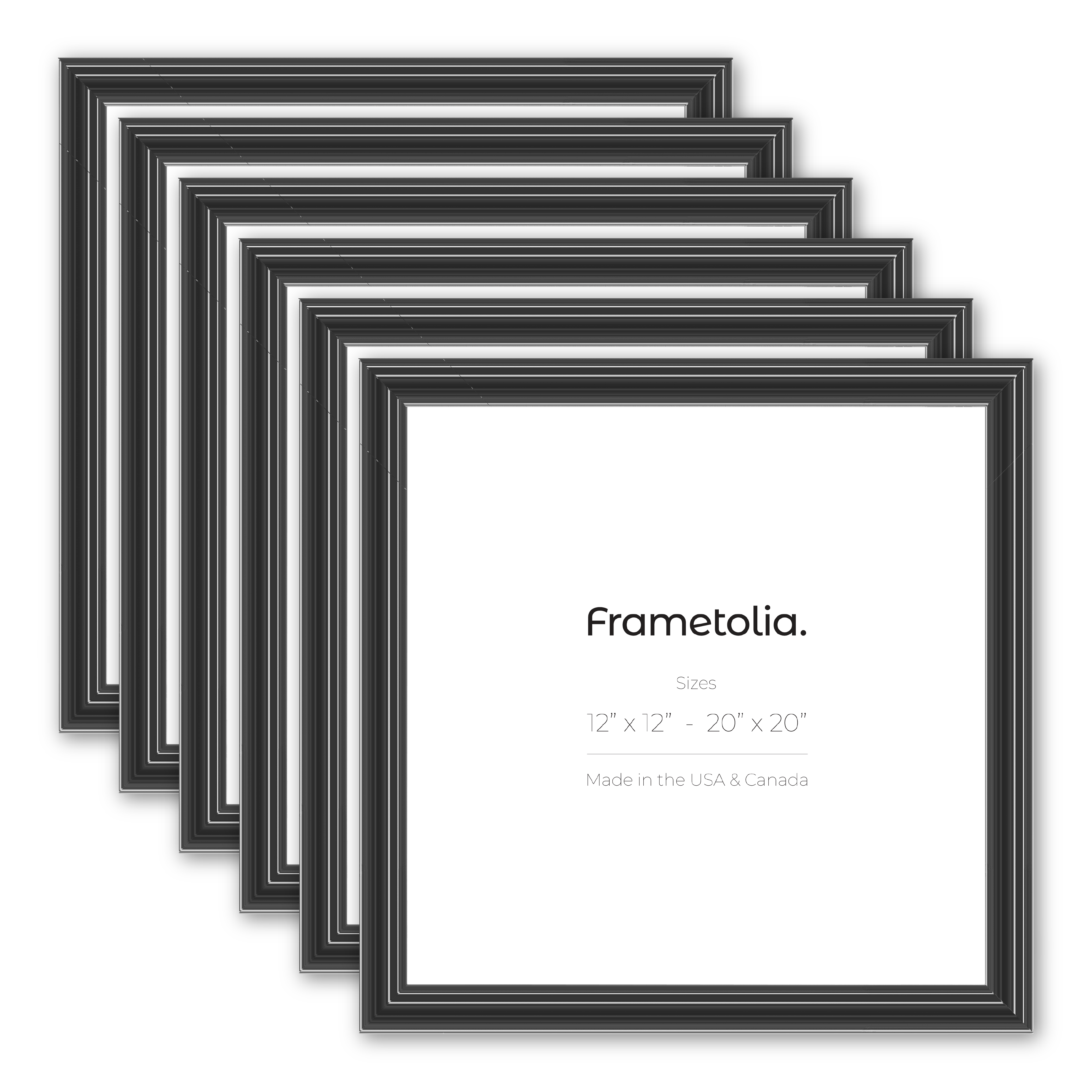 6-Pack Black Glossy Electric Wide Wall Frames - Modern Home & Office Decor for Living Room, Bedroom, or Gallery Display