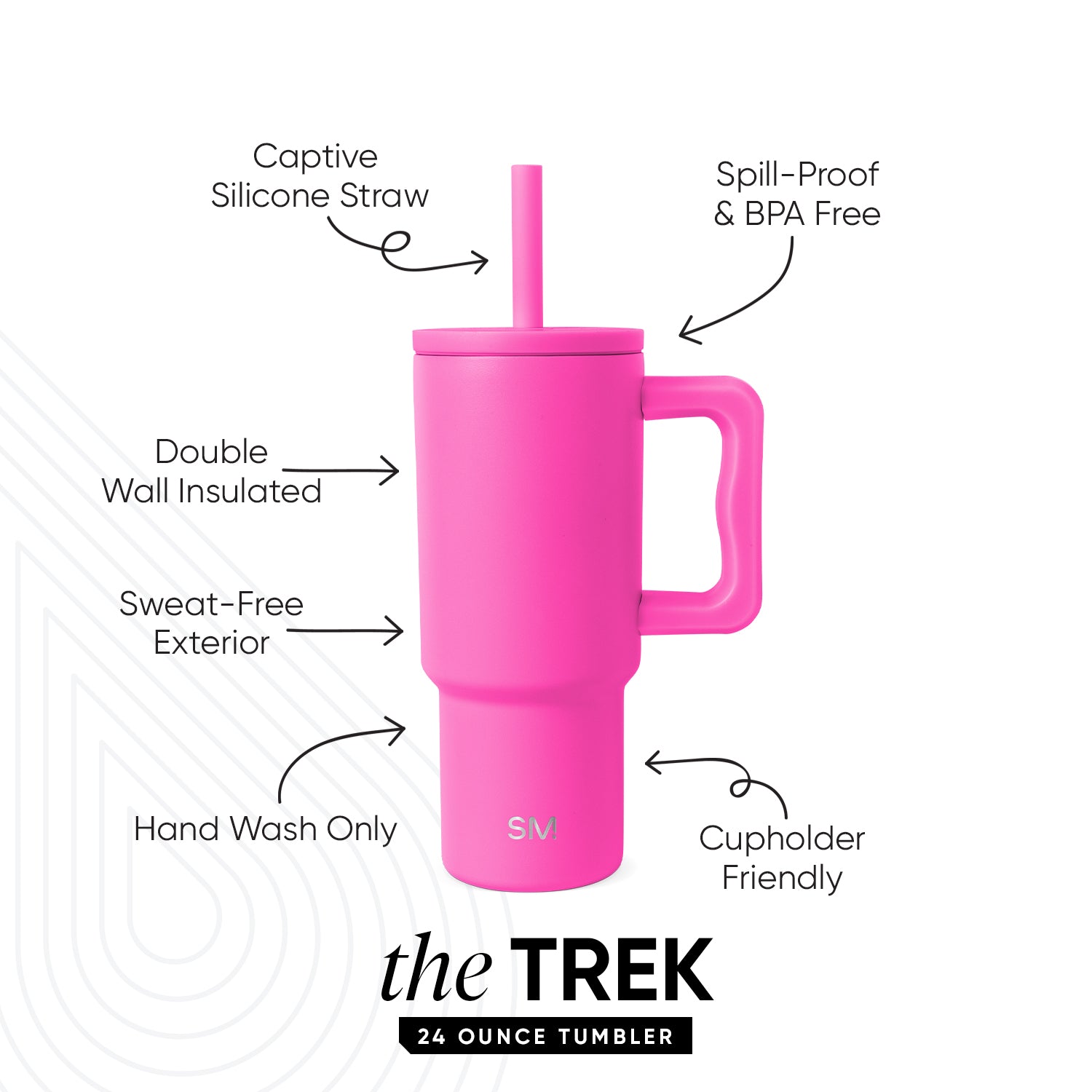 Trek Kids Insulated Tumbler with Silicone Straw Lid - Leakproof Stainless Steel Water Bottle for School, Travel & Outdoor Activities
