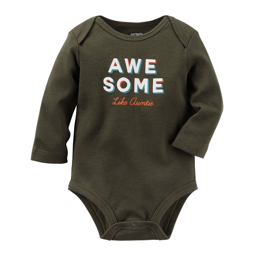 Carter's Baby Boys' Awesome Bodysuit - Soft Cotton Black Onesie for Newborns (NB) | Perfect for Everyday Wear, Photo Shoots & Gift Giving