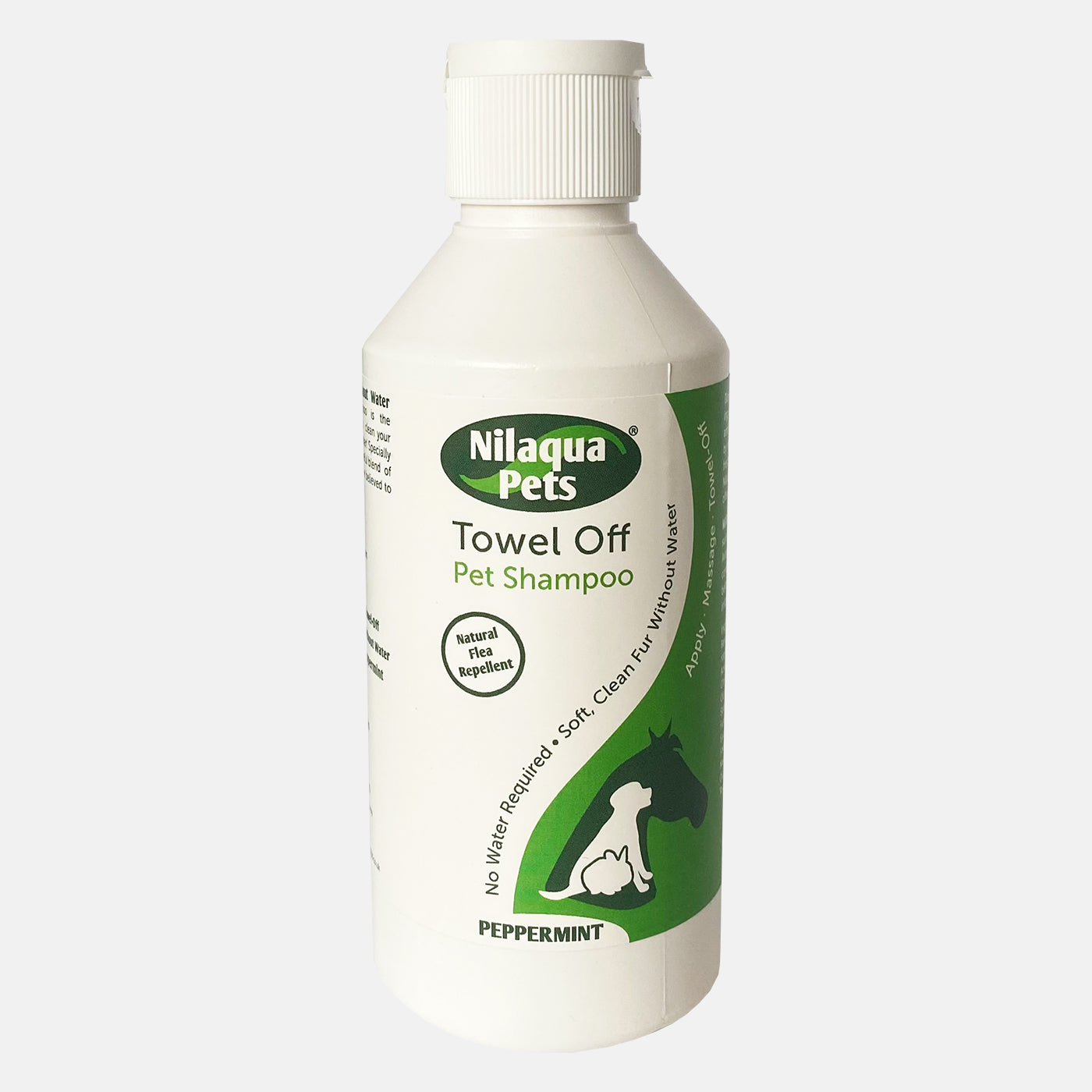 Nilaqua Peppermint Natural Flea & Tick Repellent Pet Shampoo - No Rinse Dog & Cat Wash for Easy Bathing at Home or Travel