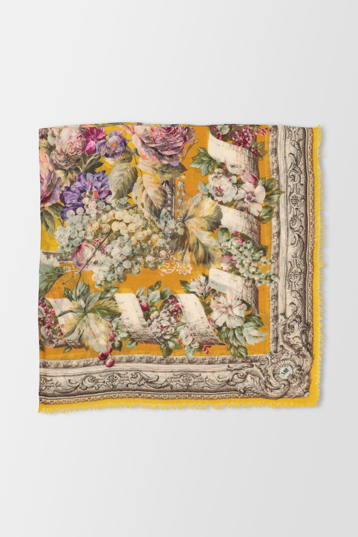 Mantero Yellow Archivo N48 3 - Premium Silk Scarf for Women | Elegant Fashion Accessory for Parties, Weddings & Office Wear
