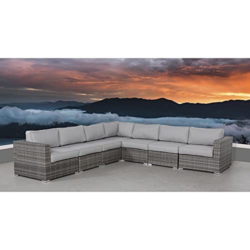 Outdoor Wicker Patio Furniture 8-Piece Sectional Conversation Sofa Set for Backyard, Porch or Pool | Rattan All-Weather Resin Furniture | No Assembly Required | Perfect for Garden, Deck & Outdoor Entertaining [CM-5029]