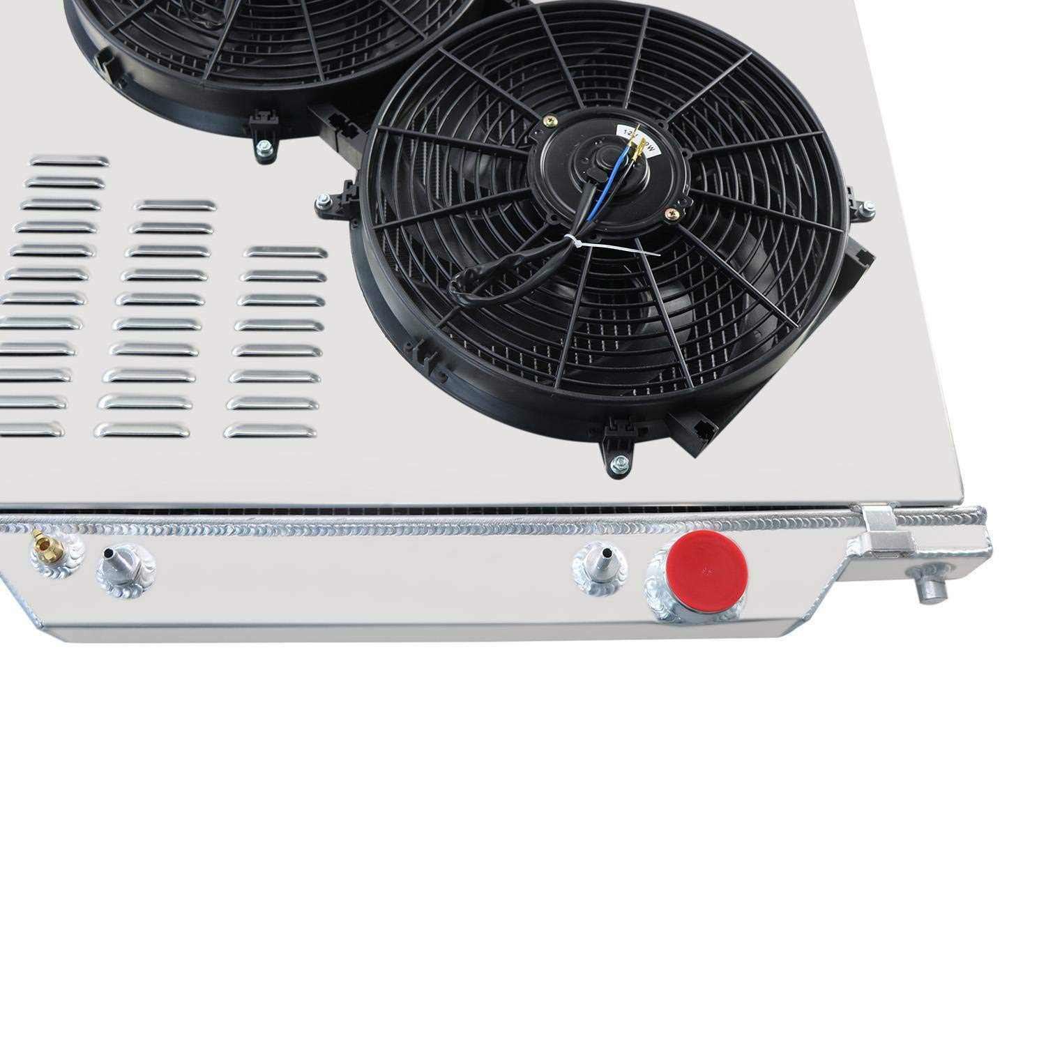 2003-2007 Ford F250 F350 F450 Super Duty Excursion 6.0L V8 Powerstroke Turbo Diesel Engine Aluminum Radiator with Shroud & Fan - Heavy Duty Cooling for Towing, Off-Road & Extreme Weather Conditions