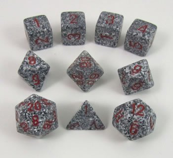 Granite Speckled Dice Set 10pc - RPG Board Game Accessories
