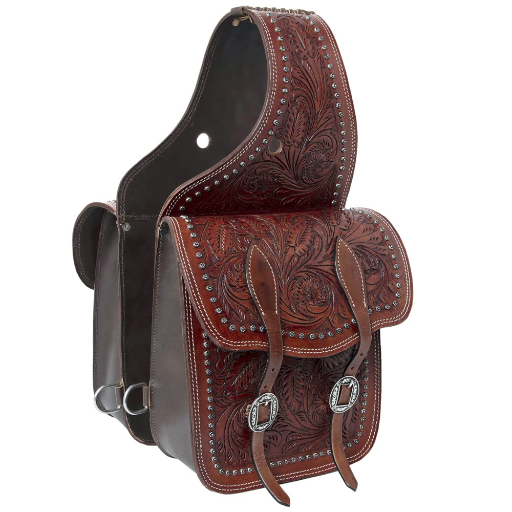 HILASON Soft Leather Horse Saddle Bag Brown | Western Equestrian Saddle Bag with Adjustable Closure | Durable Riding Accessory for Trail Riding, Horse Shows & Ranch Work