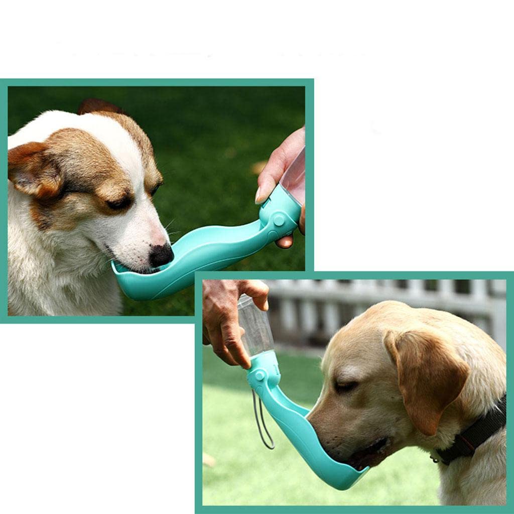 SECRET DESIRE Dog Water Bottle with Cup and Tray - Portable Pet Water Dispenser for Outdoor Hiking, Walking, and Travel - Ideal for Dogs and Cats - Blue