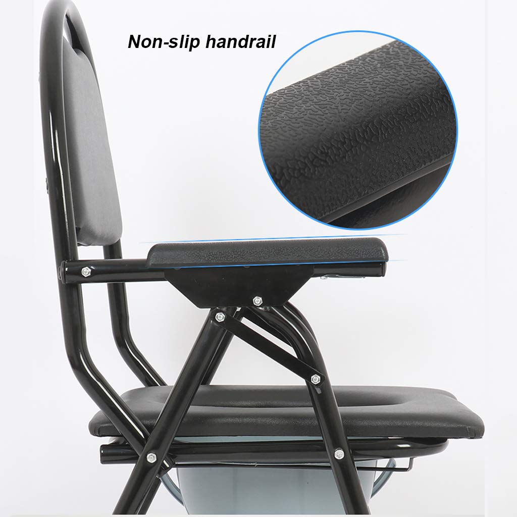 3-in-1 Heavy Duty Bariatric Bedside Commode - Medical Toilet Seat with Padded Cushion & Non-Slip Leg Pads - Shower Chair for Elderly & Disabled - Ideal for Home Care, Mobility Assistance & Bathroom Safety