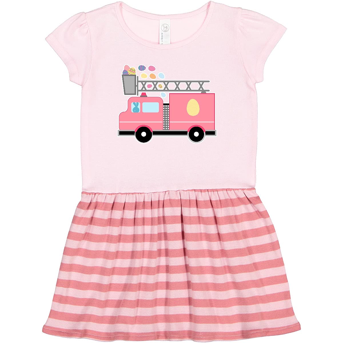 Inktastic Easter Fire Truck Egg Hunt Bunny Toddler Dress - Cute Holiday Outfit for Girls' Spring Celebrations & Photo Shoots