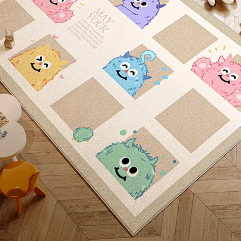 Abbie Velvet Funfriends Waterproof Nursery Rug - Soft & Safe Play Mat for Kids, Babies & Toddlers - Perfect for Playrooms, Daycares & Bedrooms