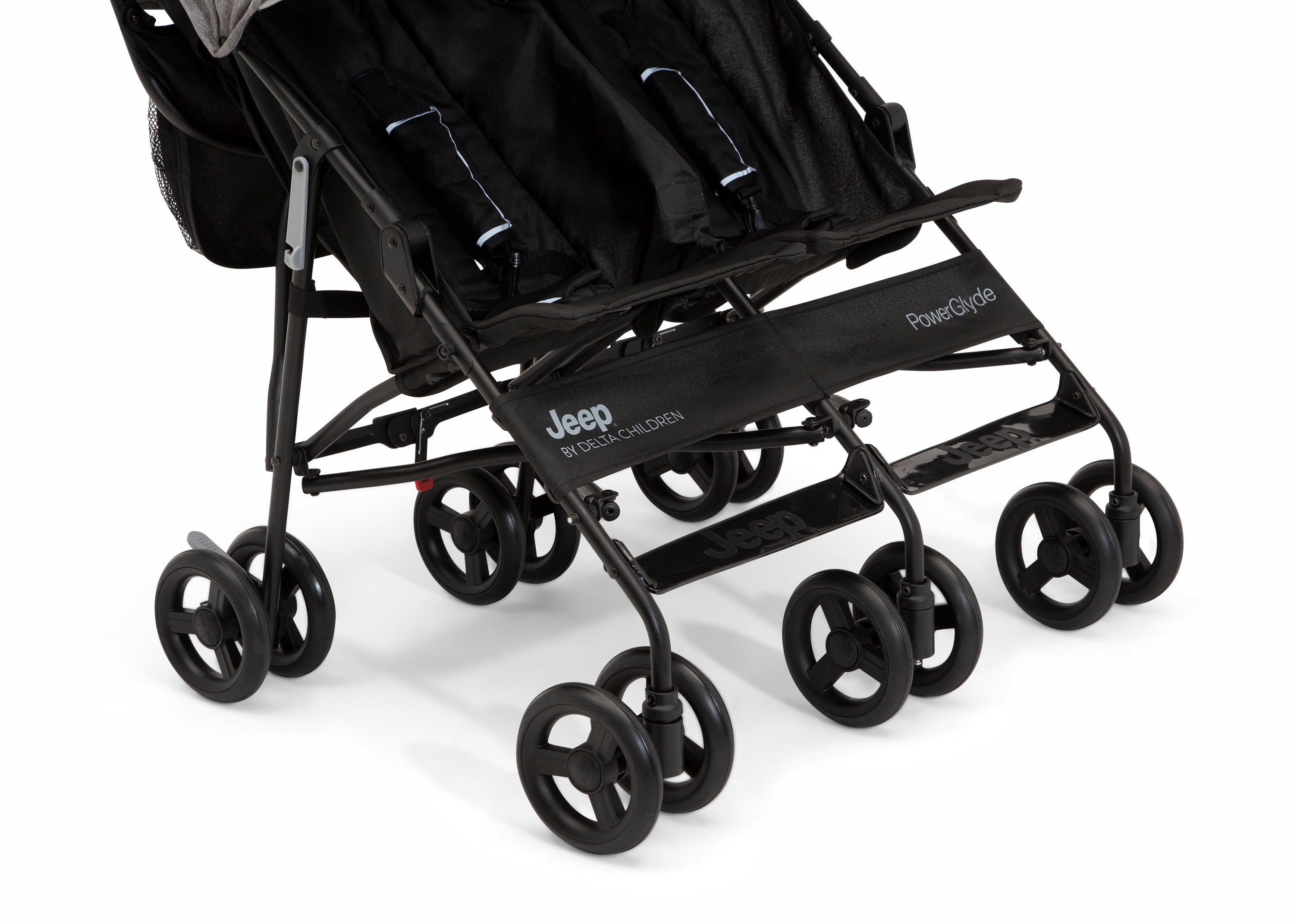 PowerGlyde Side by Side Double Stroller - Lightweight Compact Tandem Baby Stroller for Twins & Siblings - Perfect for Shopping, Travel & Outdoor Adventures