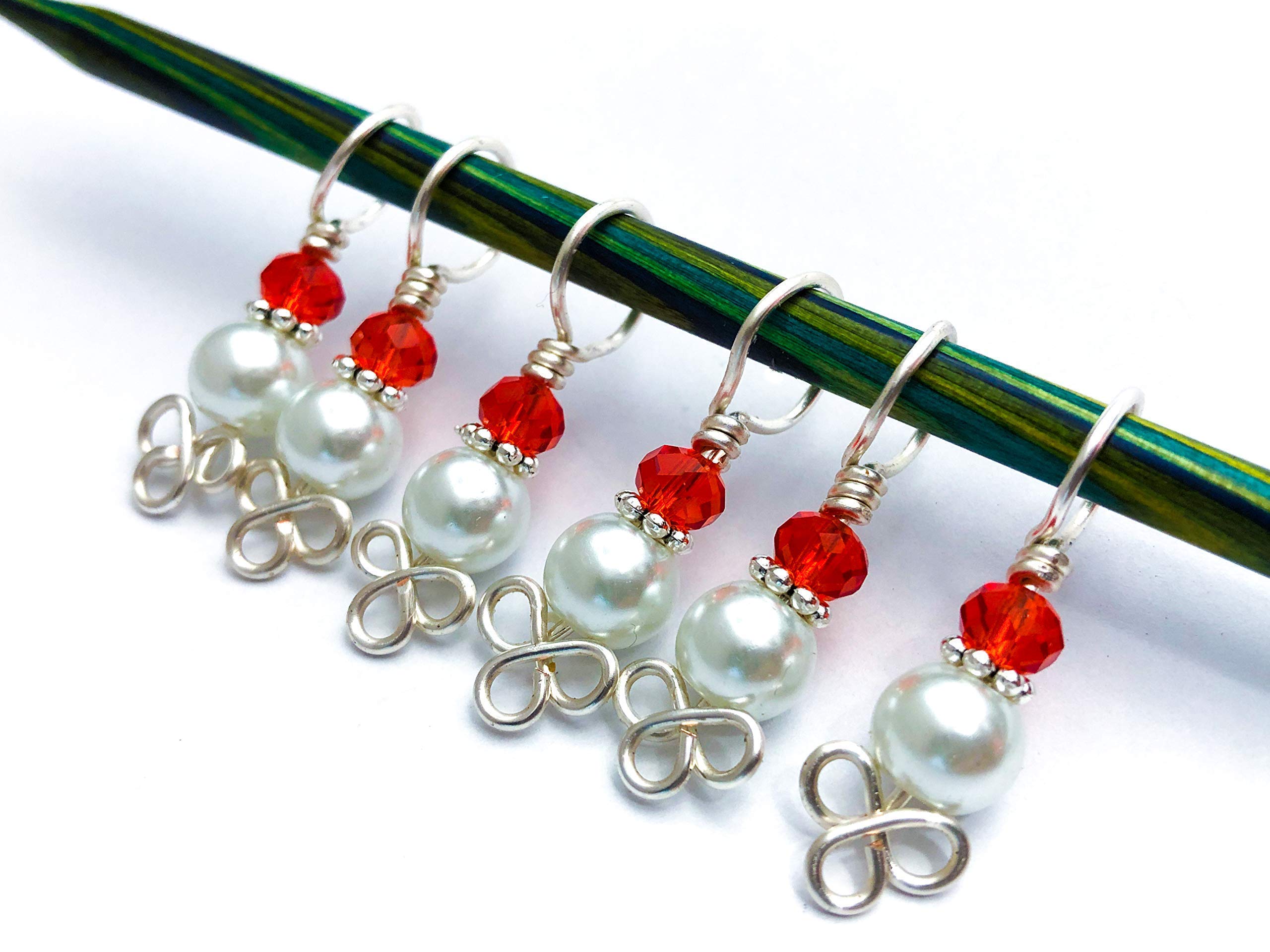 Celtic Knot and Pearl Stitch Markers for Knitting - Handmade Knitting Accessories for Crochet, Loom & Yarn Crafts - Perfect for Counting Rows & Stitch Patterns