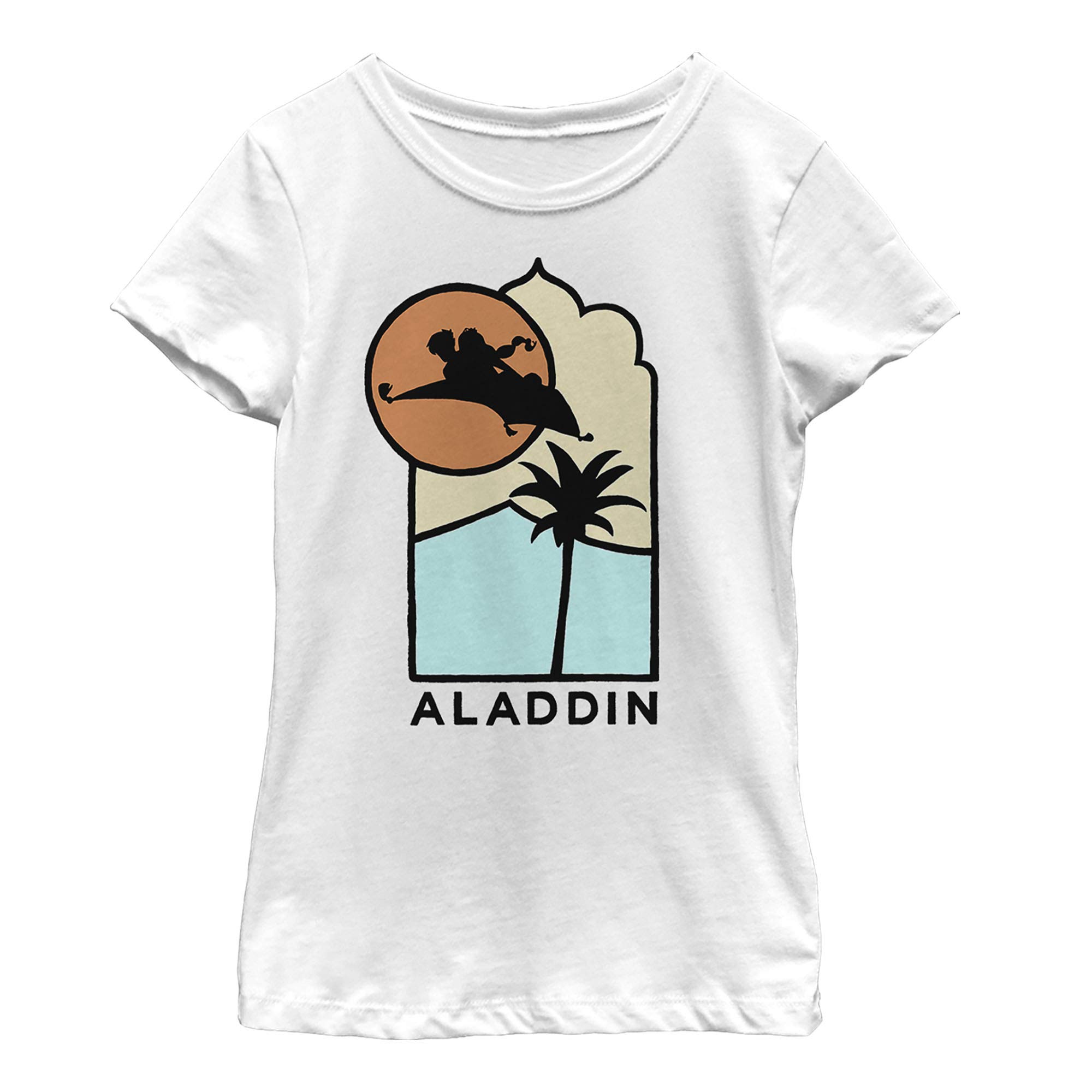 Disney Aladdin Live Action Carpet Ride Girls Short Sleeve T-Shirt - Cute Cartoon Graphic Tee for Kids - Perfect for School, Playdates & Disney Theme Parties