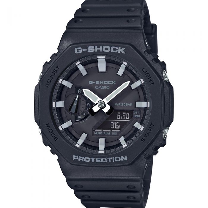 G Shock GA2100-1A Black 'CasiOak' Analog Digital Watch - Durable Sports & Outdoor Adventure Timepiece
