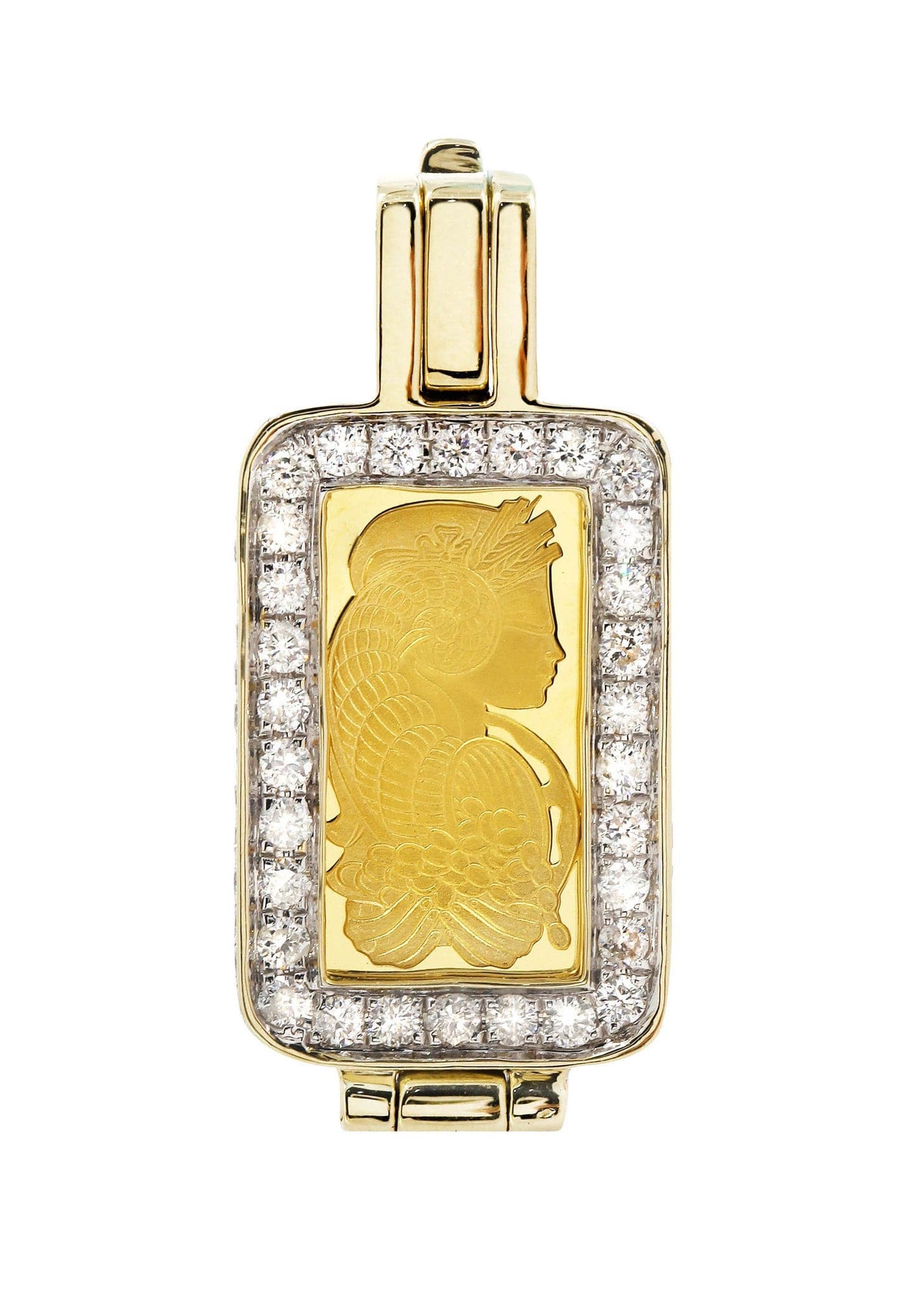 0.86 Carat Diamond Dog Tag Pendant Necklace - 4.91 Grams Solid Gold Military Style Jewelry for Men - Perfect Gift for Veterans, Military Personnel & Dog Lovers
