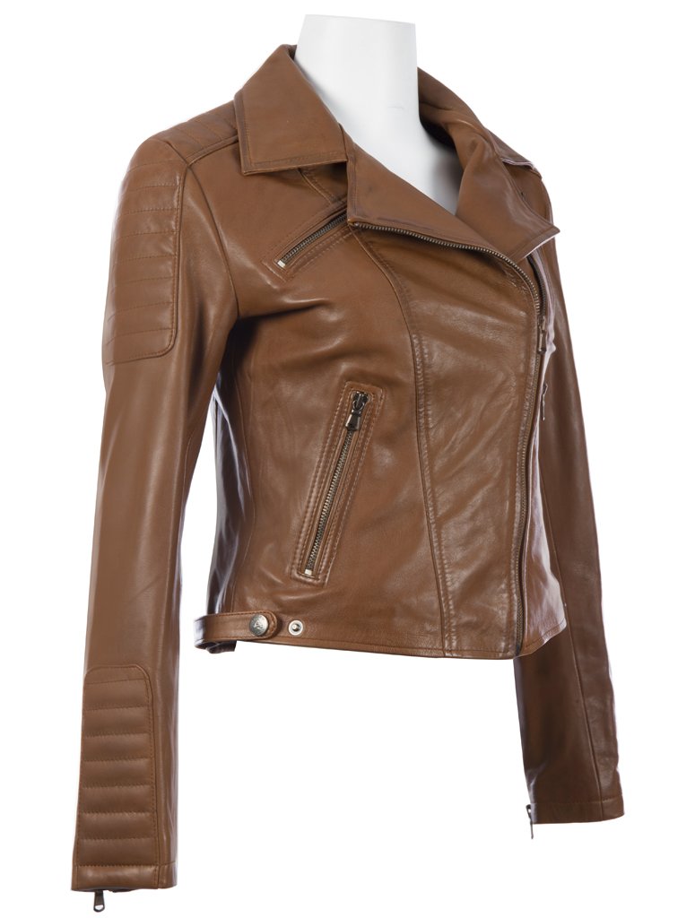 Women's Real Leather Fitted Fashion Jacket (K014) - Stylish Outerwear for Casual Wear, Office & Night Out
