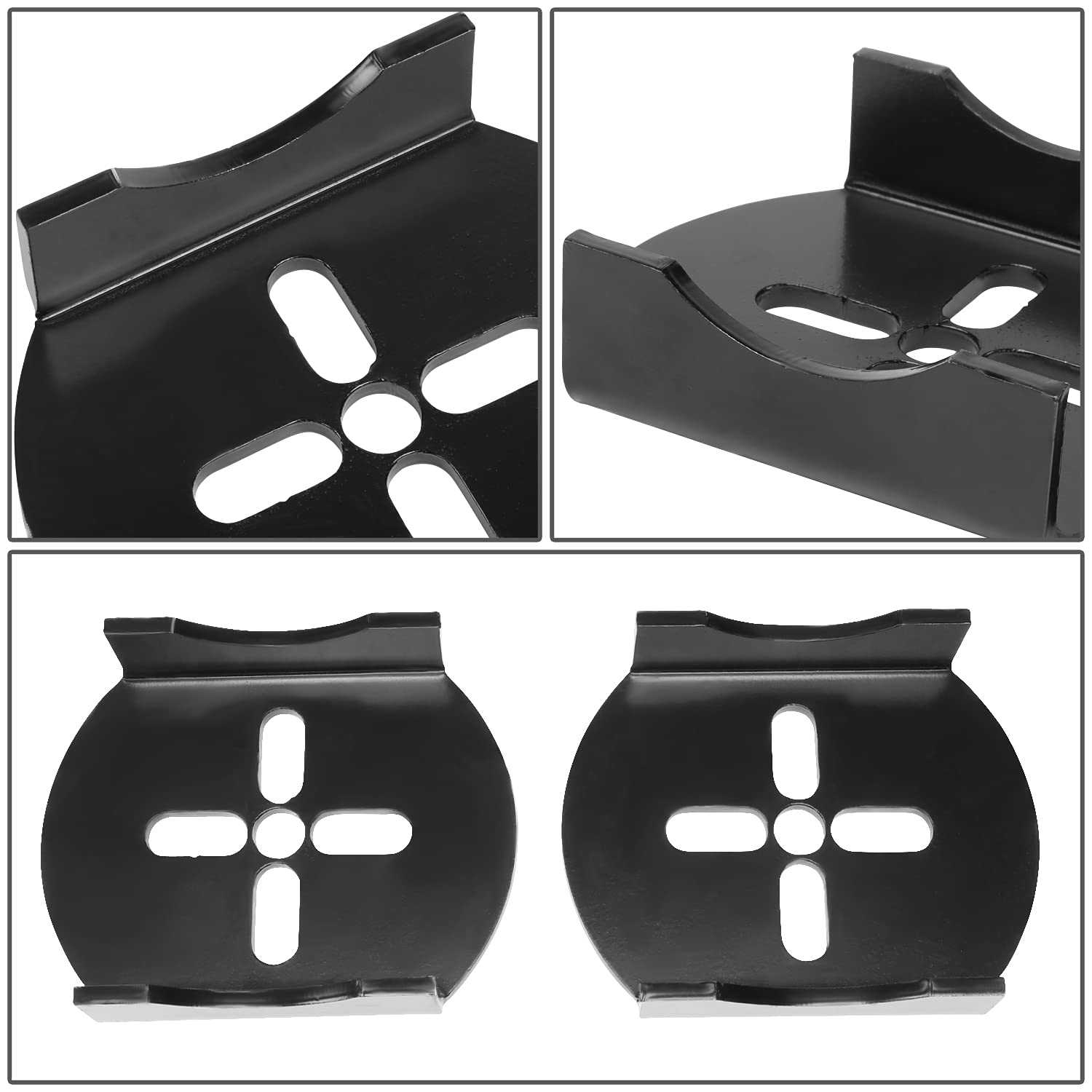 DNA Motoring LEPOW-099 Black Powder Coated Weld-On Air Suspension Brackets - Upper/Lower Rear Air Bag Mounting Kit for Custom Car Builds & Lowrider Suspension Upgrades (Ideal for Show Cars, Performance Vehicles & Air Ride Installations)