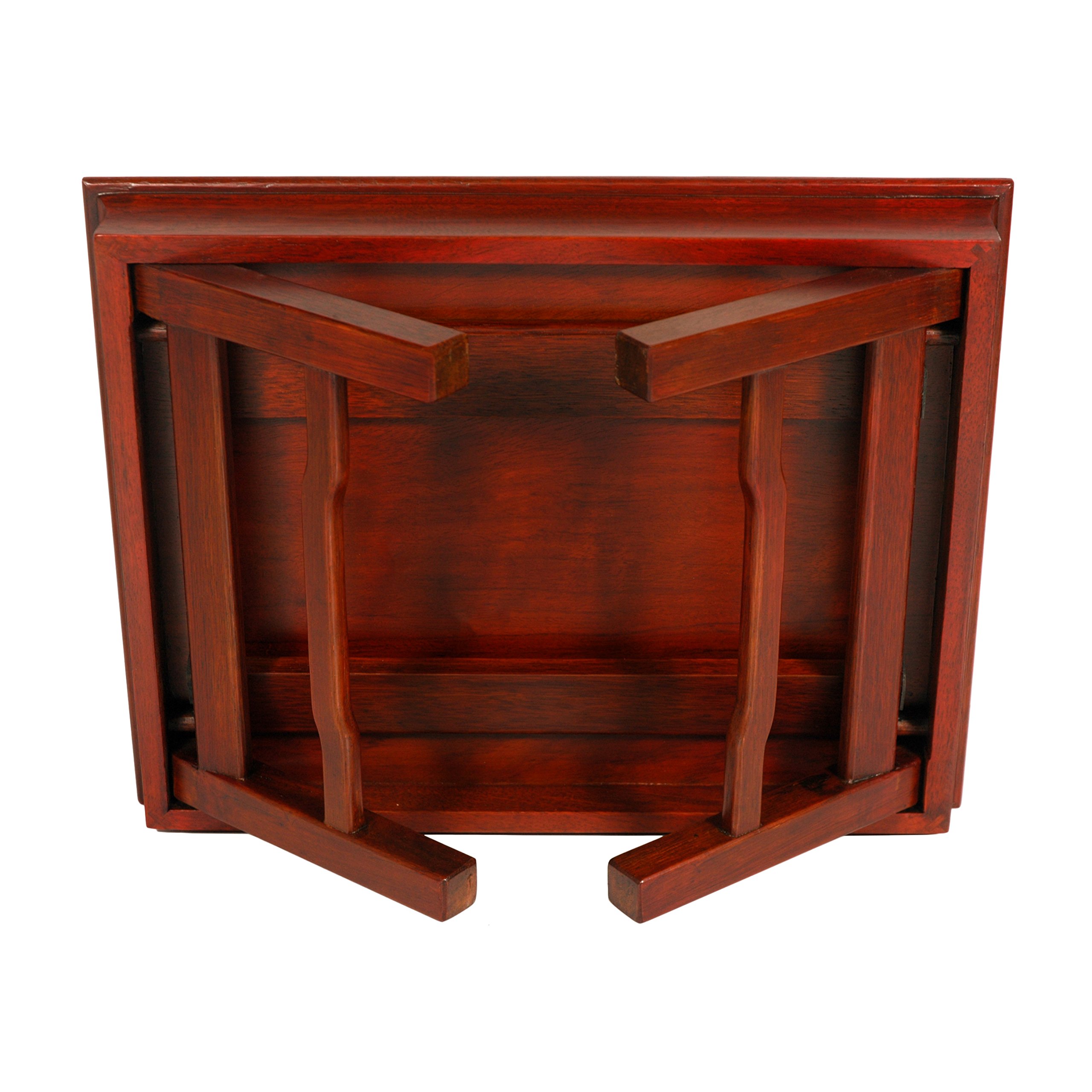 Premium Korean Red Lantern Tea Table - Handcrafted Rosewood Traditional Asian Tea Ceremony Table for Home Decor & Zen Meditation Space