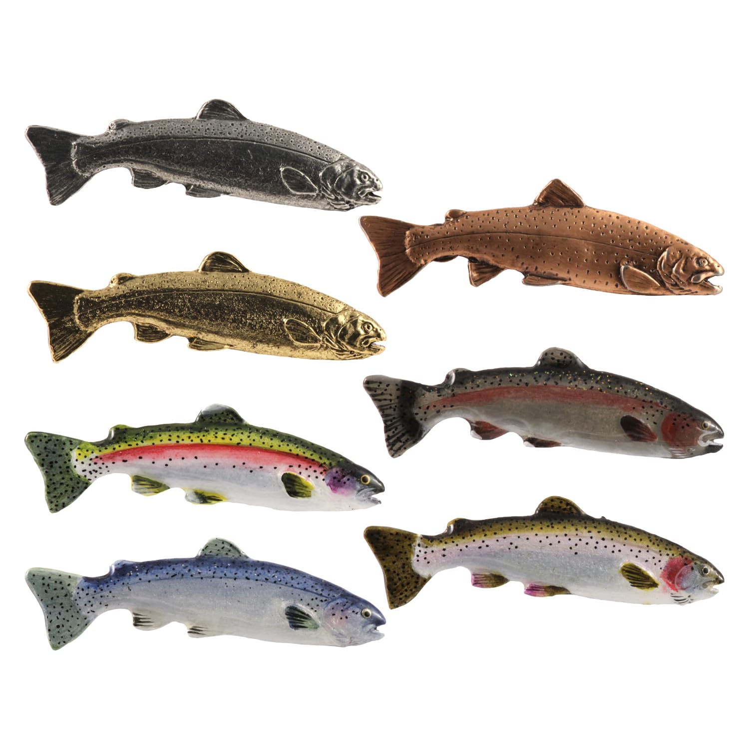 Steelhead Fish Lapel Pins for Women - Handmade in USA, 200 Unique Designs - Hat Pins, Brooches, Jewelry Gifts for Fishing Enthusiasts (Perfect for Outdoor Events, Fishing Trips & Collector Displays) FP030D