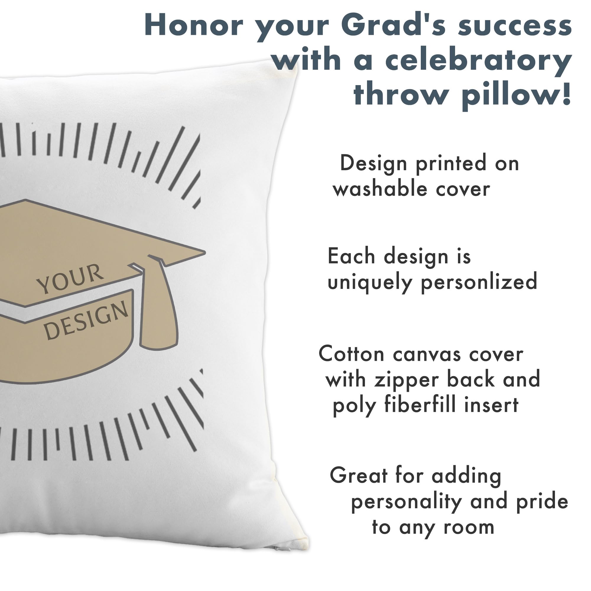 Personalized Graduation Pillow - Class of 2025 Custom Gift with Name & Year - Black & White Design - Celebrate Achievements - Perfect Graduation Party Decor & Keepsake for High School or College Grads