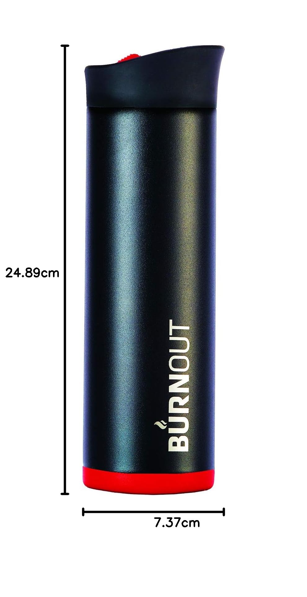 BURNOUT 16 oz Temperature Regulating Travel Mug with HeatZorb Technology - Black Insulated Coffee Cup for Hot & Cold Drinks | Perfect for Commuting, Office Use & Outdoor Activities