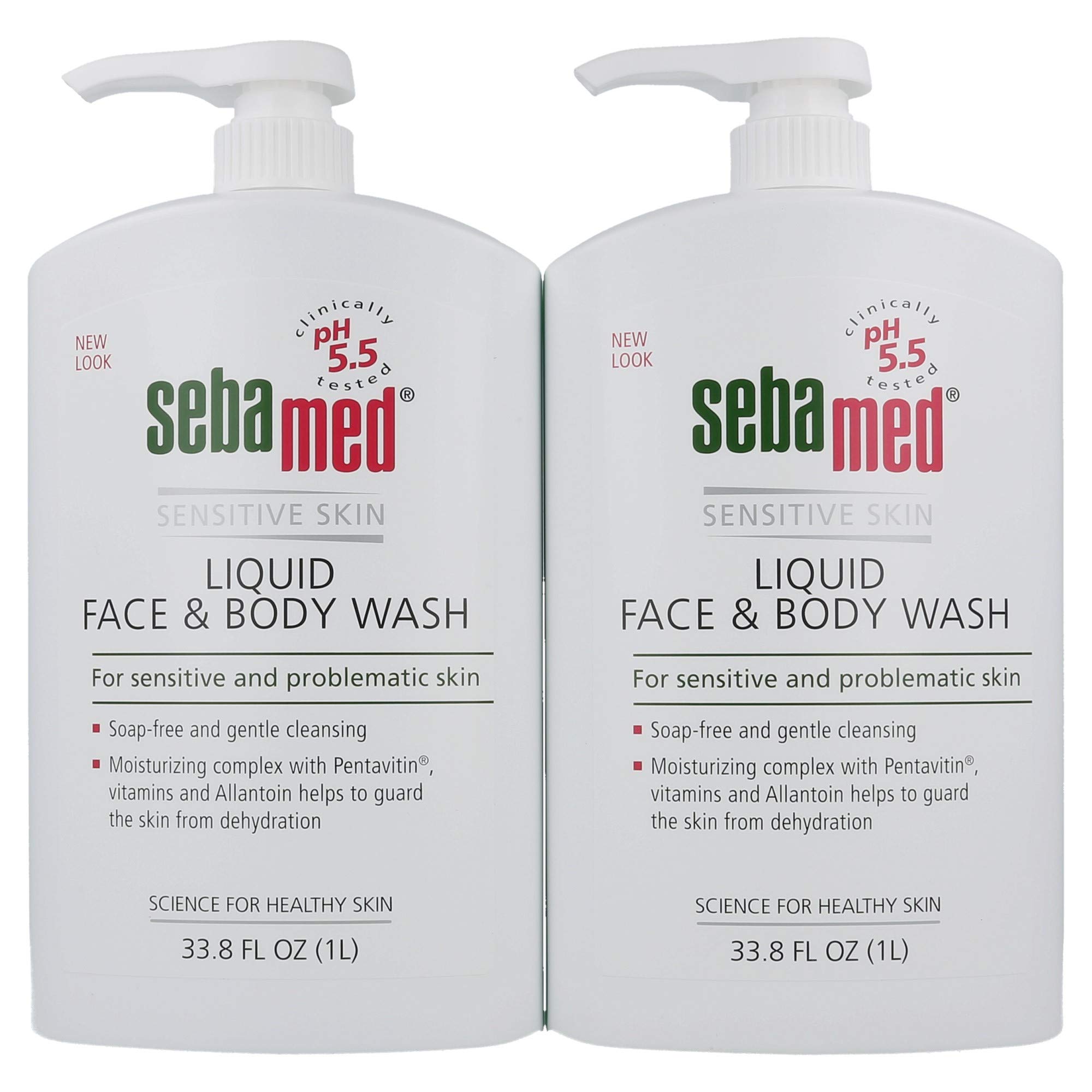 SEBAMED Liquid Face and Body Wash for Sensitive Skin - 33.8 Fl Oz (Pack of 2) | pH 5.5 Balanced Gentle Cleanser | Daily Shower & Bath Use for Adults & Babies