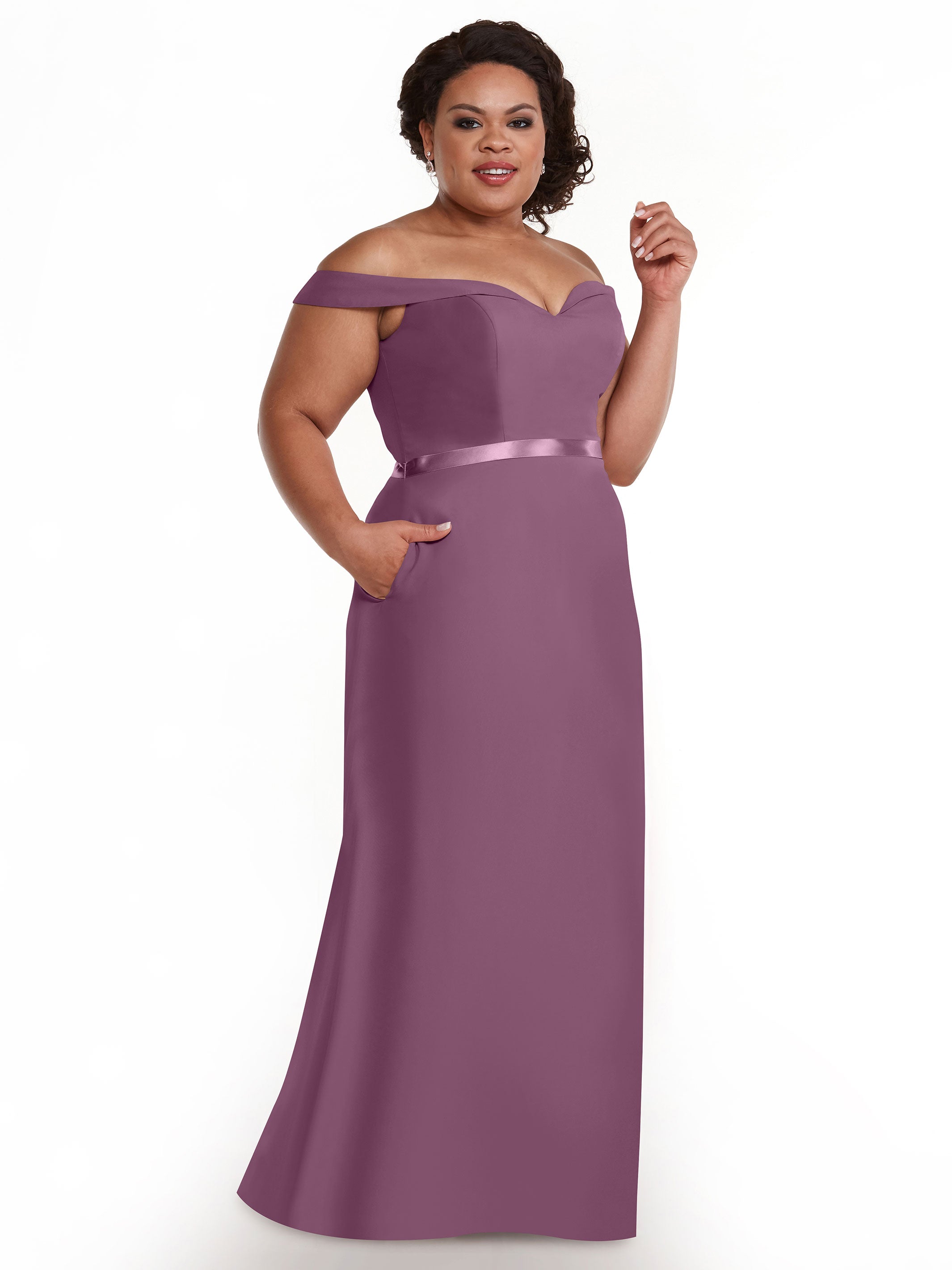 Elegant Off-The-Shoulder Chiffon A-Line Bridesmaid Dress with Sash - Style 80145 | Perfect for Weddings, Formal Events & Special Occasions